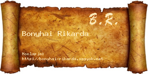 Bonyhai Rikarda névjegykártya